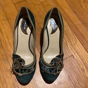 etro green vintage shoes